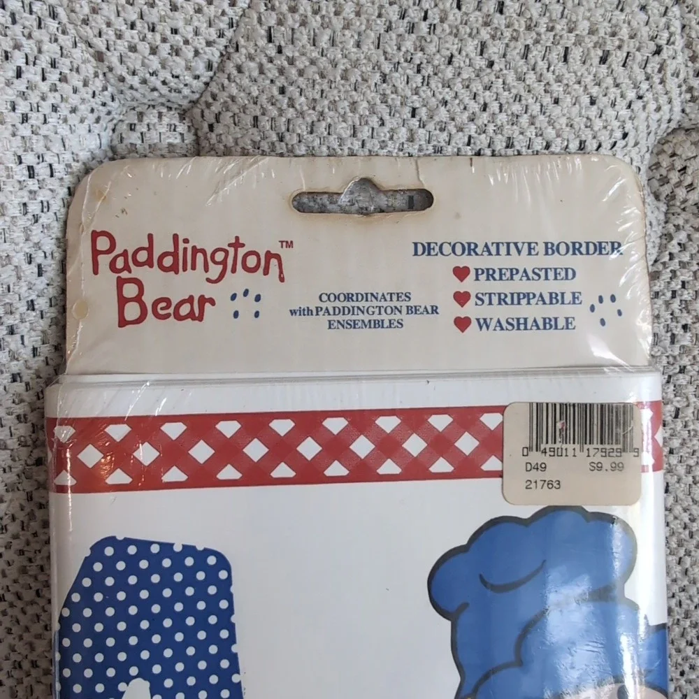 Vintage Paddington Bear Wall Border White Alphabet 110-WB 13698 5 yards NOS NoJo